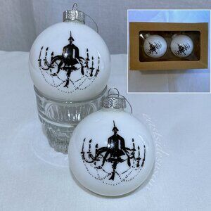 90s NIB Goth Tree Ornaments with Black Chandelier Design  - Set of 2